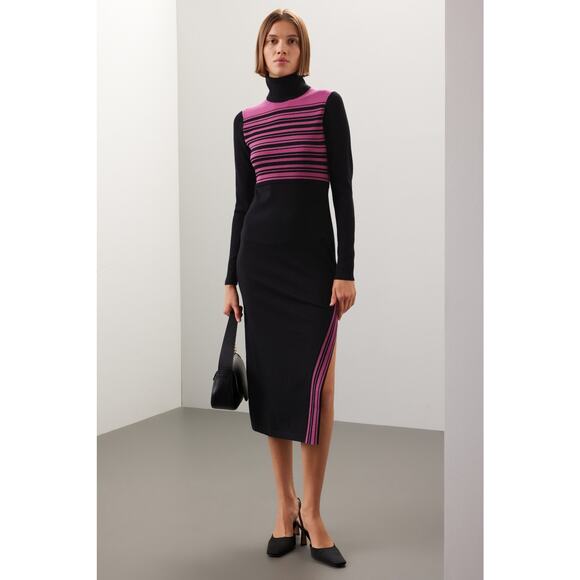 TOCCIN X RTR Stripe Turtleneck Dress - Size Medium - Picture 4 of 8